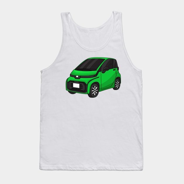 Cute green micro sized car Tank Top by Cartoons of fun